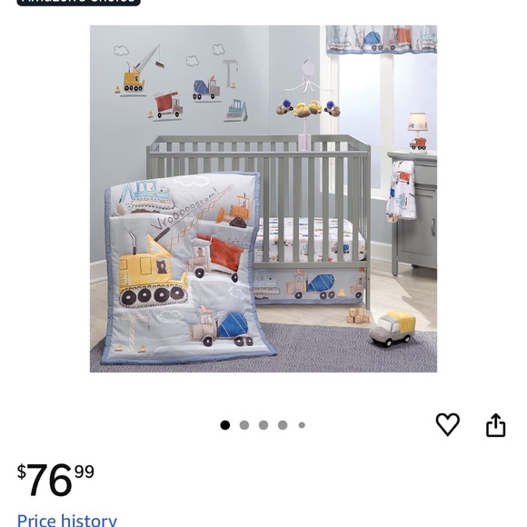 Bedtime Originals Construction Zone 3-Piece Trucks Nursery Baby Crib Bedding Set - Picture 8 of 8